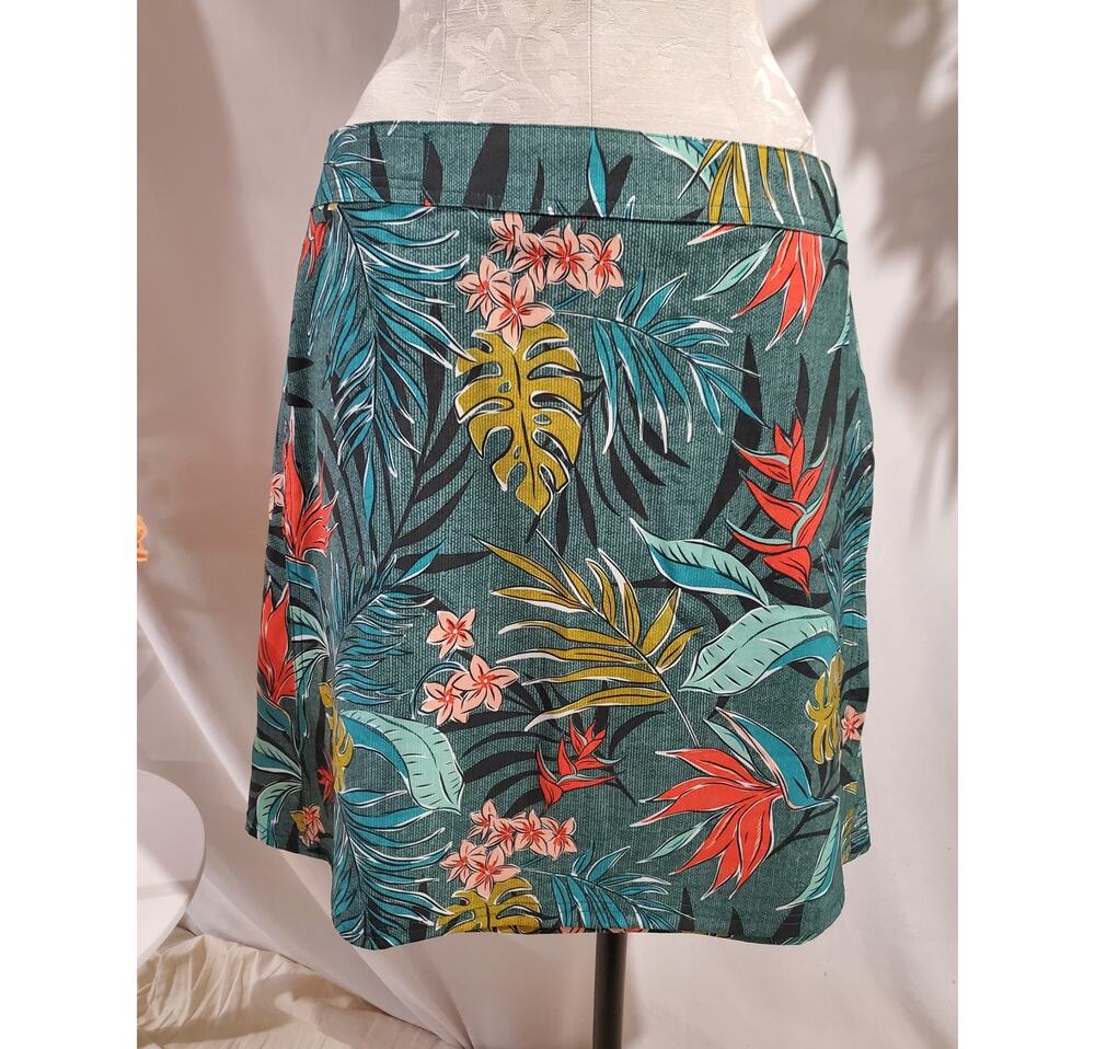 RipSkirt Hawaii Jungle Batik Adjustable Wrap Skirt Length 2 Size L Tropical Leaf